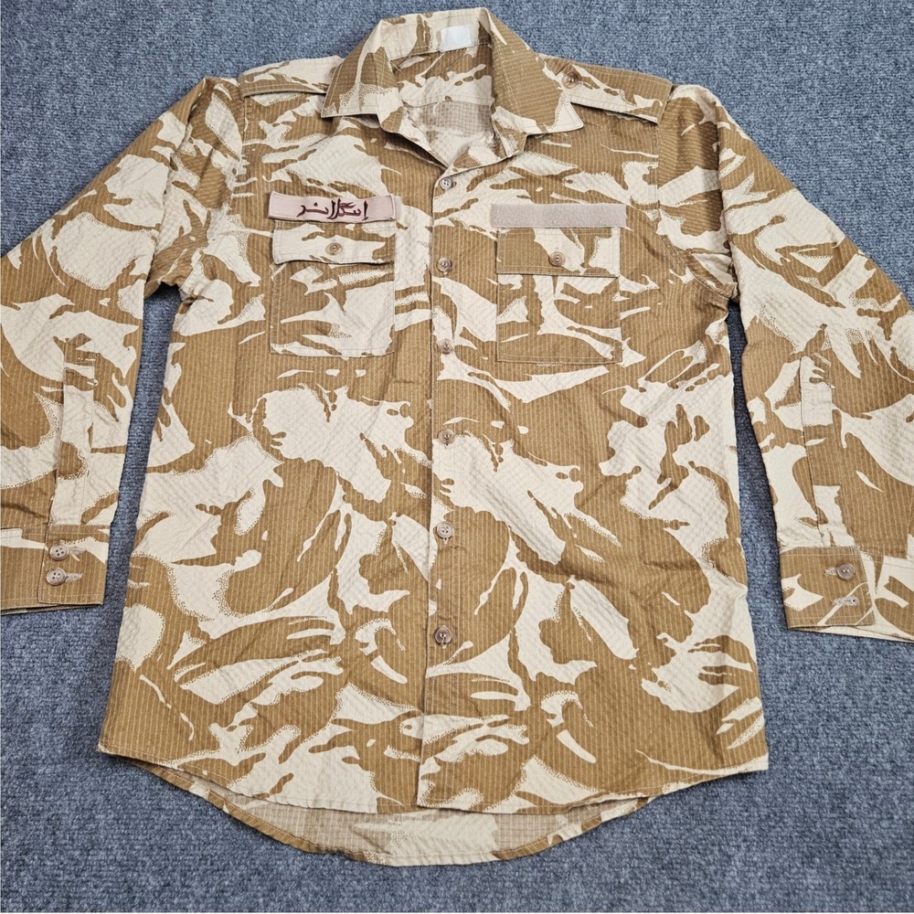 Islamic Script Desert Camo Shirt Mens Large Tan Ripstop Utility‎ Military Grunge